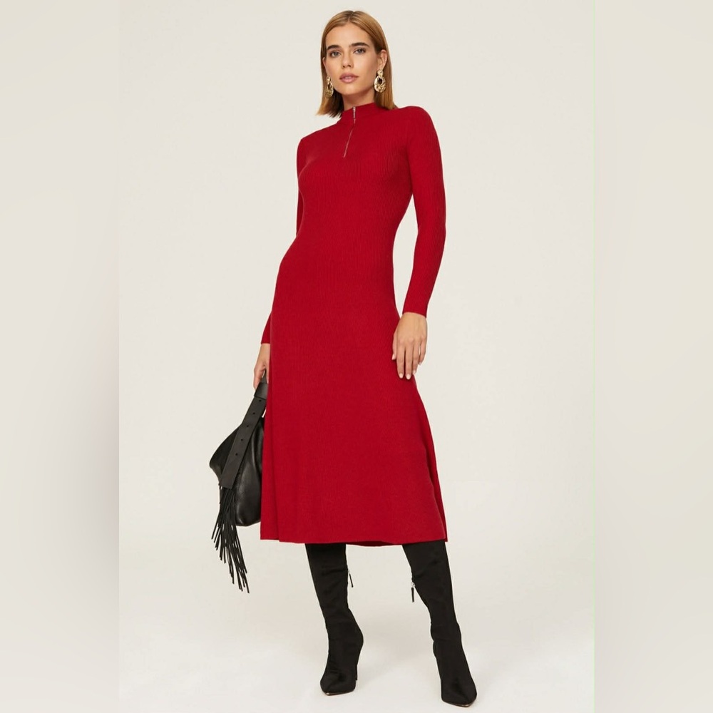 Jason Wu Vibrant Red Long Sleeve Dress